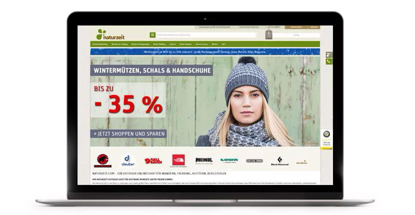 Ein Mockup des Onlineshops Naturzeit