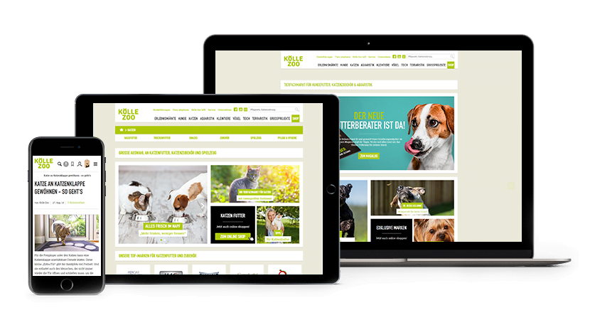 Ein Mockup des Koelle Zoo Online-Shops