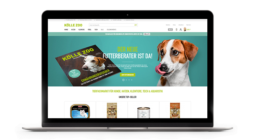 Ein Mockup des Koelle Zoo Online-Shops